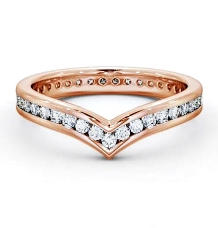 Full Eternity 0.60ct Round Diamond Wishbone Design Ring 9K Rose Gold FE56_RG_THUMB1