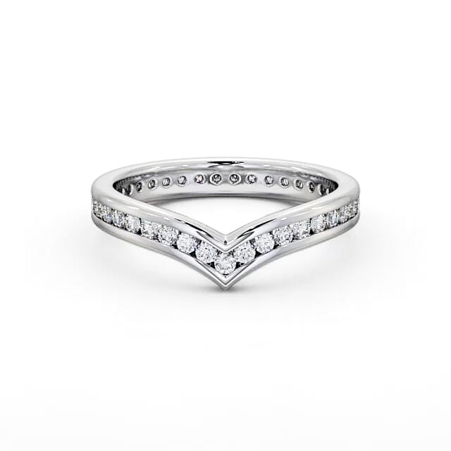Full Eternity 0.60ct Round Diamond Ring 18K White Gold - Rayla FE56_WG_HAND