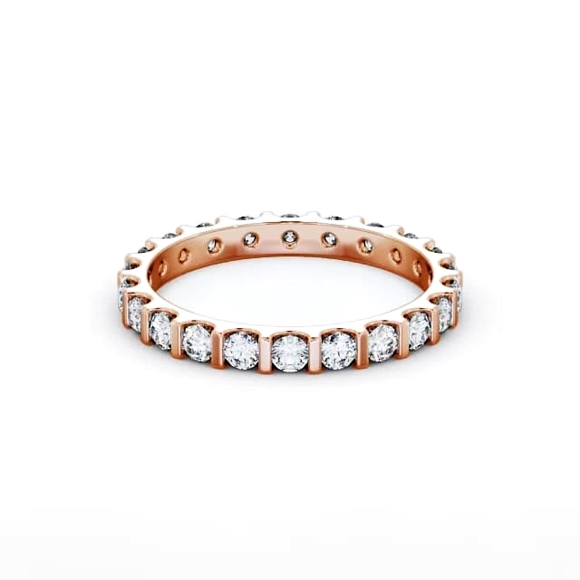 Full Eternity Round Diamond Ring 18K Rose Gold - Seanna FE57_RG_HAND