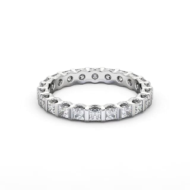 Full Eternity Princess Diamond Ring 18K White Gold - Leanna FE58_WG_HAND