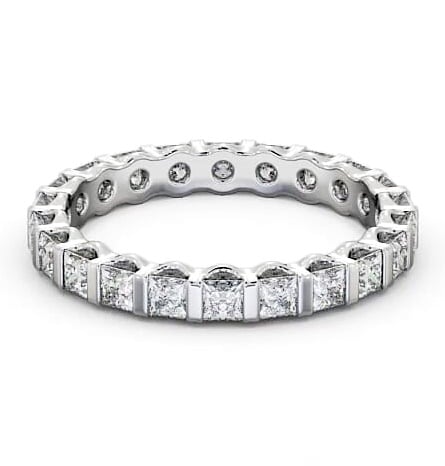 Full Eternity Princess Diamond Tension Set Ring 18K White Gold FE58_WG_THUMB2 