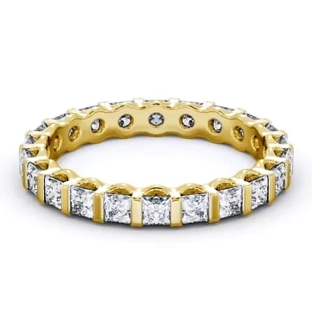 Full Eternity Princess Diamond Tension Set Ring 18K Yellow Gold FE58_YG_THUMB2 