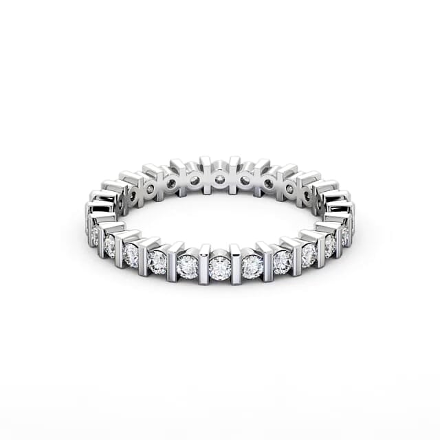 Full Eternity Round Diamond Ring 18K White Gold - Julietta FE5_WG_HAND