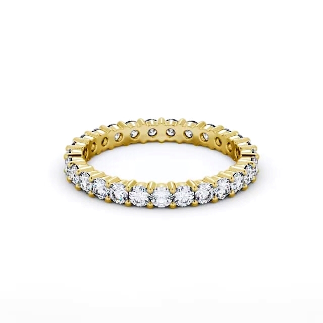 Full Eternity Round Diamond Ring 18K Yellow Gold - Iram FE60_YG_HAND