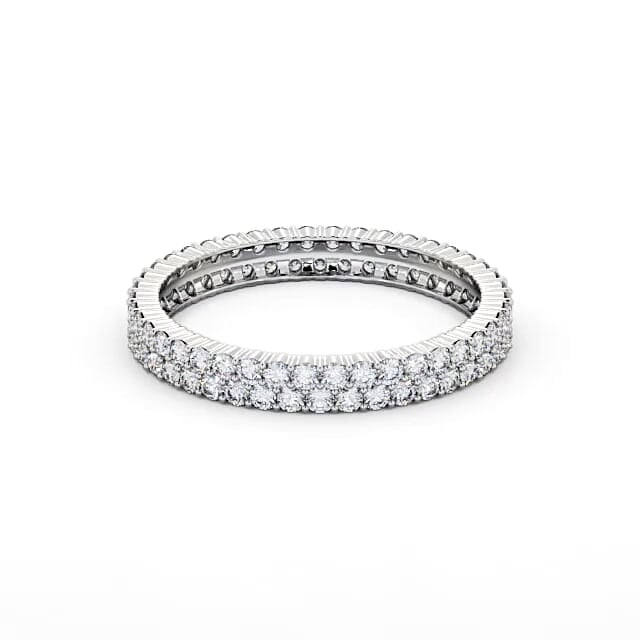 Full Eternity Round Diamond Ring 18K White Gold - Sienna FE61_WG_HAND