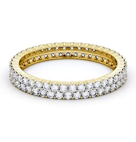 Full Eternity Round Diamond Double Row Ring 18K Yellow Gold FE61_YG_THUMB1