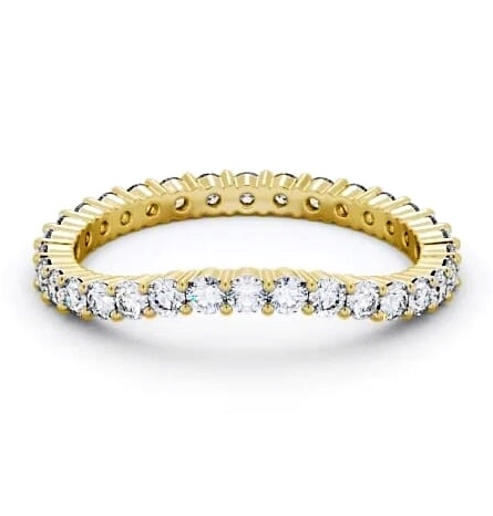 Full Eternity Round Diamond Curved Ring 9K Yellow Gold FE66_YG_THUMB1