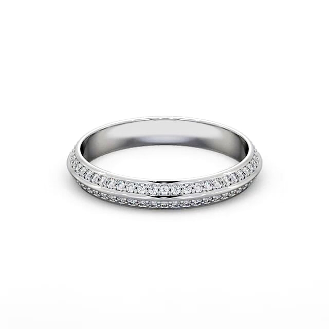 Full Eternity Knife Edge Diamond Ring 18K White Gold - Seleni FE68_WG_HAND