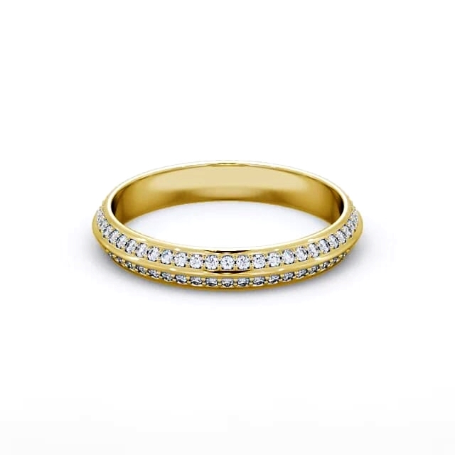 Full Eternity Knife Edge Diamond Ring 18K Yellow Gold - Seleni FE68_YG_HAND
