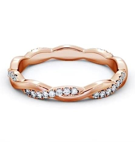Ladies Round Diamond 0.20ct Crossover Wedding Ring 9K Rose Gold FE69_RG_THUMB1