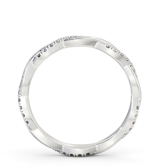 Ladies Round Diamond 0.20ct Crossover Wedding Ring 18K White Gold FE69_WG_THUMB1 