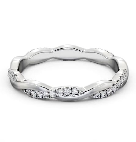 Ladies Round Diamond 0.20ct Crossover Wedding Ring Platinum FE69_WG_THUMB1