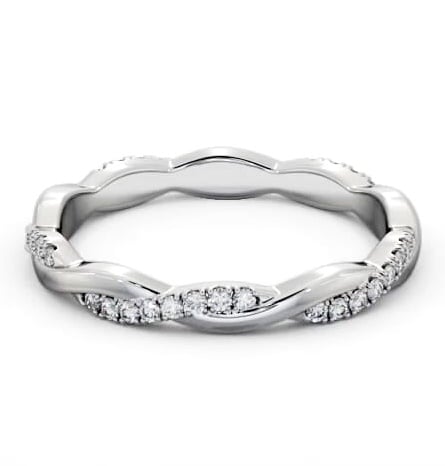 Ladies Round Diamond 0.20ct Crossover Wedding Ring 18K White Gold FE69_WG_THUMB2 