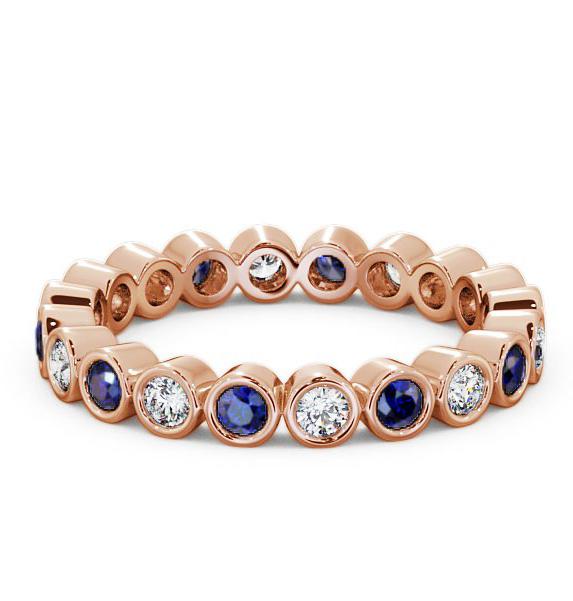 Full Eternity Blue Sapphire and Diamond 0.70ct Ring 18K Rose Gold FE6GEM_RG_BS_THUMB1