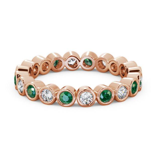 Full Eternity Emerald and Diamond 0.60ct Ring 18K Rose Gold FE6GEM_RG_EM_THUMB1