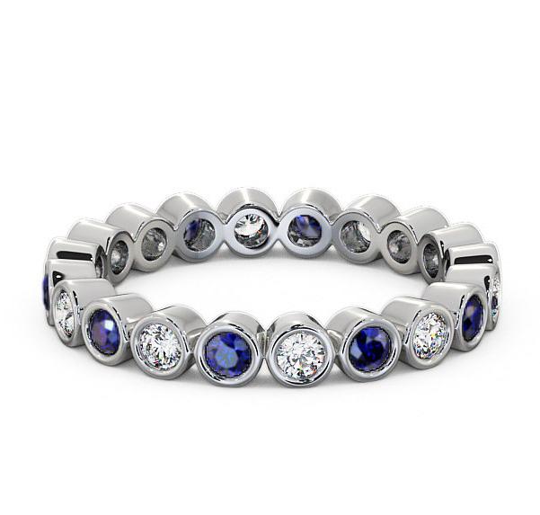 Full Eternity Blue Sapphire and Diamond 0.70ct Ring 18K White Gold FE6GEM_WG_BS_THUMB1