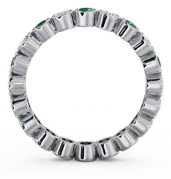 Full Eternity Emerald and Diamond 0.60ct Ring 18K White Gold FE6GEM_WG_EM_THUMB1 