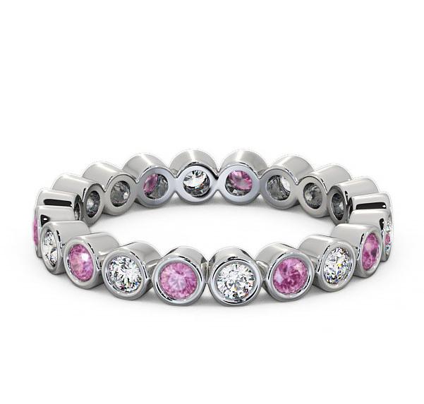 Full Eternity Pink Sapphire and Diamond 0.70ct Ring 18K White Gold FE6GEM_WG_PS_THUMB1