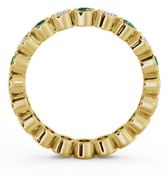 Full Eternity Emerald and Diamond 0.60ct Ring 18K Yellow Gold FE6GEM_YG_EM_THUMB1 