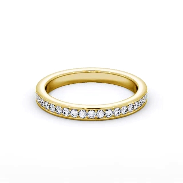 Full Eternity Round Diamond Ring 18K Yellow Gold - Berkley FE70_YG_HAND