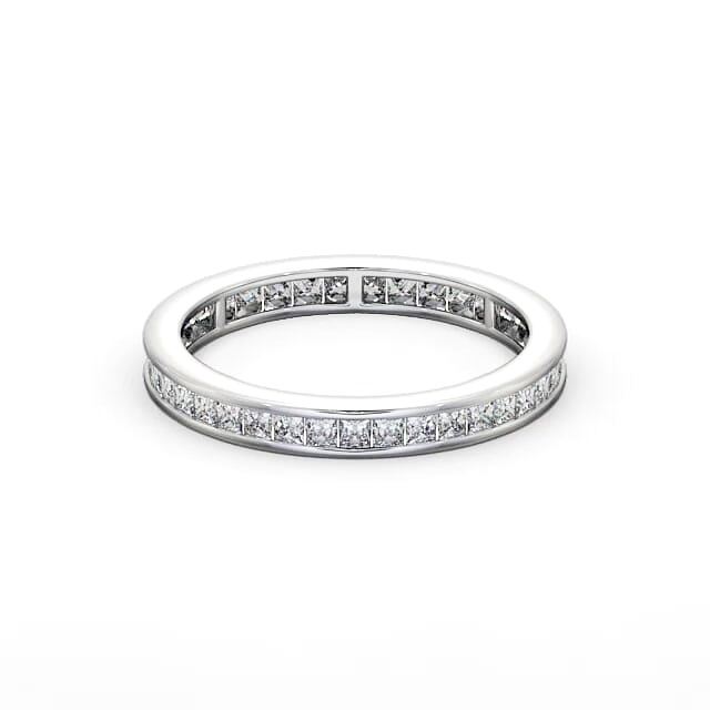 Full Eternity Princess Diamond Ring 18K White Gold - Eliora FE7_WG_HAND