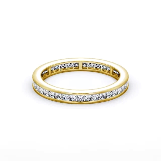 Full Eternity Princess Diamond Ring 18K Yellow Gold - Eliora FE7_YG_HAND
