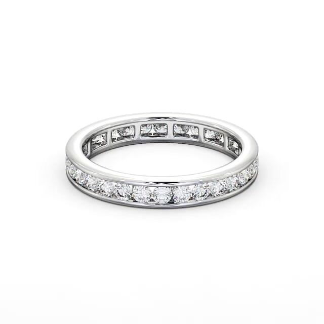 Full Eternity Round Diamond Ring 18K White Gold - Coral FE8_WG_HAND