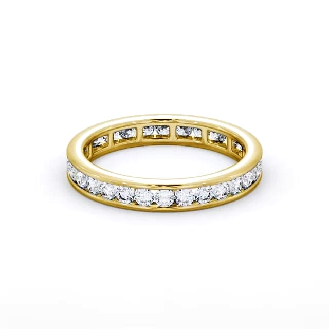 Full Eternity Round Diamond Ring 9K Yellow Gold - Coral FE8_YG_HAND
