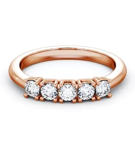 Five Stone Round Diamond Sweeping Prongs Ring 18K Rose Gold FV10_RG_THUMB2 