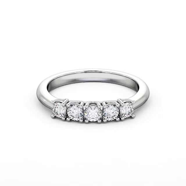 Five Stone Round Diamond Ring 18K White Gold - Savana FV10_WG_HAND