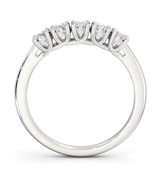 Five Stone Round Diamond Sweeping Prongs Ring 18K White Gold FV10_WG_THUMB1