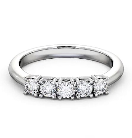 Five Stone Round Diamond Sweeping Prongs Ring Platinum FV10_WG_THUMB1