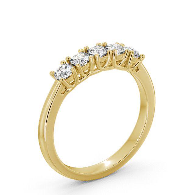 Five Stone Round Diamond Ring 9K Yellow Gold - Savana FV10_YG_HAND