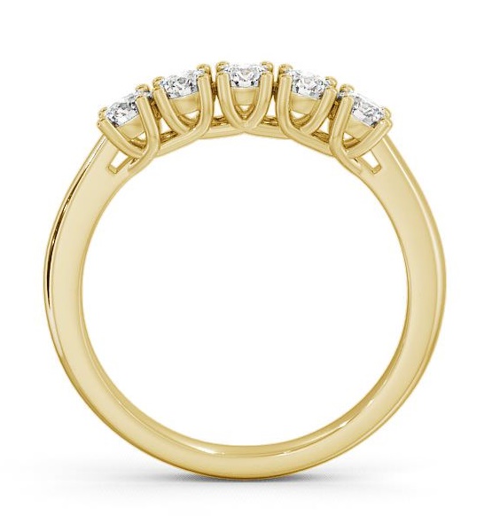 Five Stone Round Diamond Sweeping Prongs Ring 9K Yellow Gold FV10_YG_THUMB1
