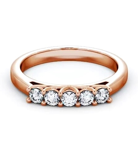 Five Stone Round Diamond Prong Set Ring 18K Rose Gold FV11_RG_THUMB1