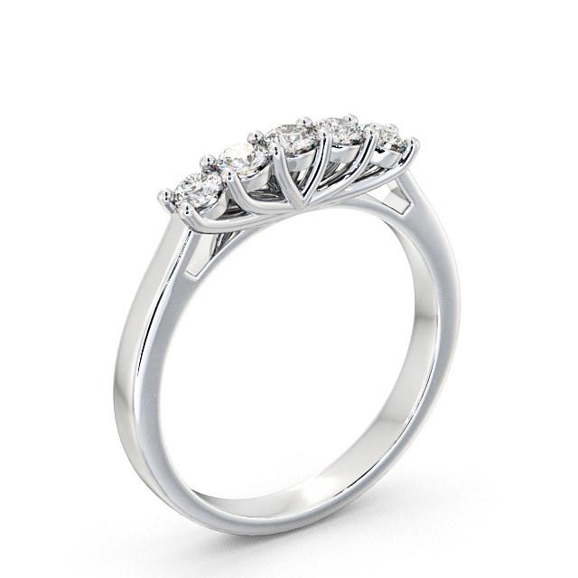 Five Stone Round Diamond Ring Platinum - Raegan FV11_WG_HAND