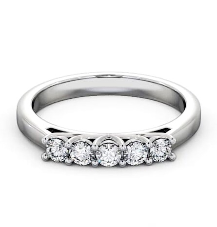 Five Stone Round Diamond Prong Set Ring 18K White Gold FV11_WG_THUMB2 