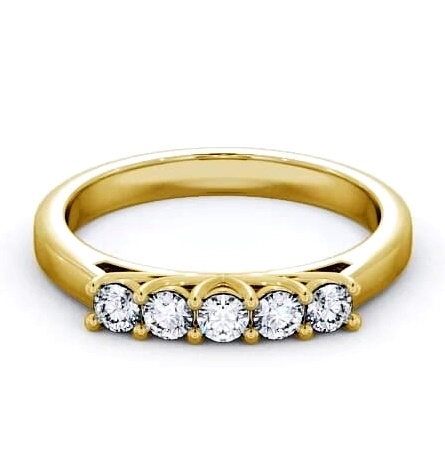 Five Stone Round Diamond Prong Set Ring 18K Yellow Gold FV11_YG_THUMB1