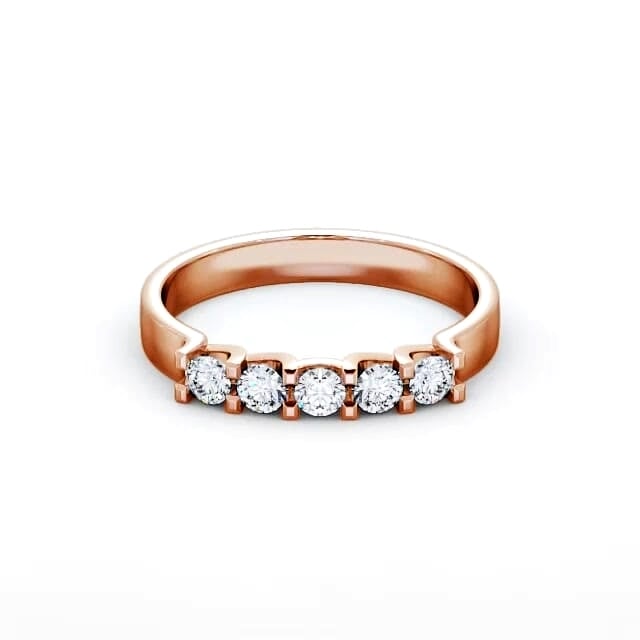 Five Stone Round Diamond Ring 18K Rose Gold - Alonna FV12_RG_HAND