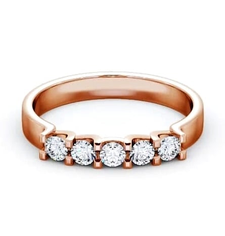 Five Stone Round Diamond Sweeping Prongs Ring 9K Rose Gold FV12_RG_THUMB2 