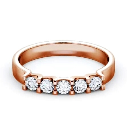 Five Stone Round Diamond Sweeping Prongs Ring 9K Rose Gold FV12_RG_THUMB1
