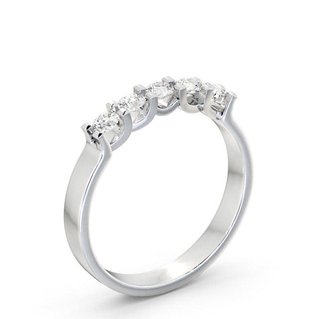 Five Stone Round Diamond Ring Platinum - Alonna FV12_WG_HAND