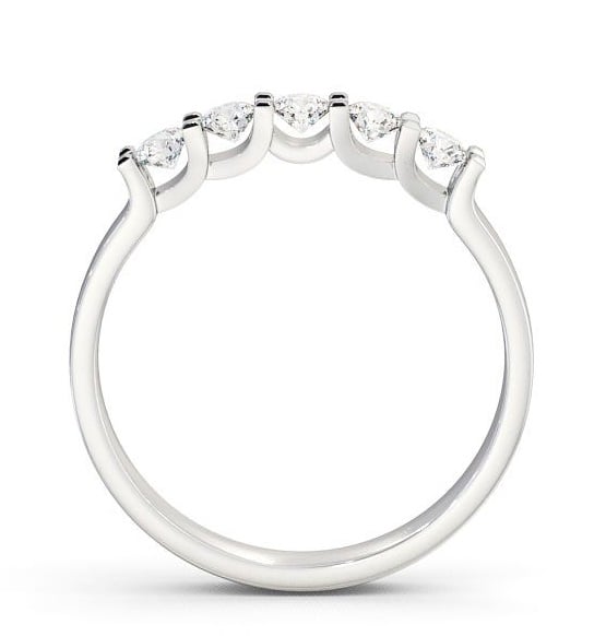 Five Stone Round Diamond Sweeping Prongs Ring 9K White Gold FV12_WG_THUMB1