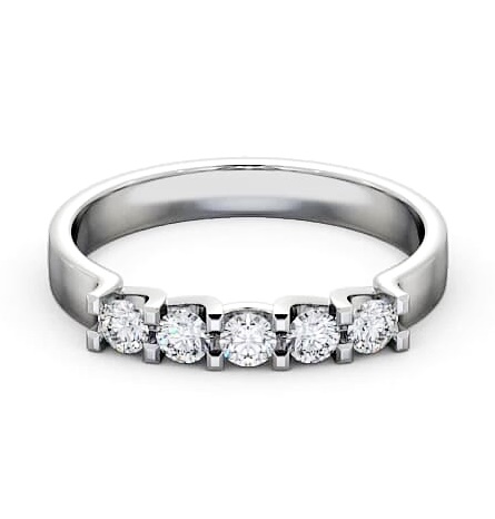 Five Stone Round Diamond Sweeping Prongs Ring 18K White Gold FV12_WG_THUMB2 