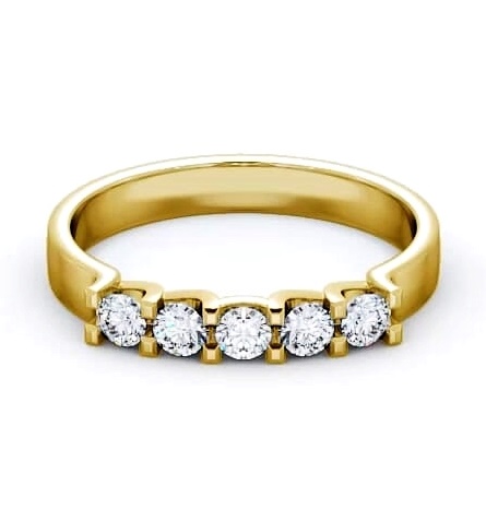 Five Stone Round Diamond Sweeping Prongs Ring 18K Yellow Gold FV12_YG_THUMB2 