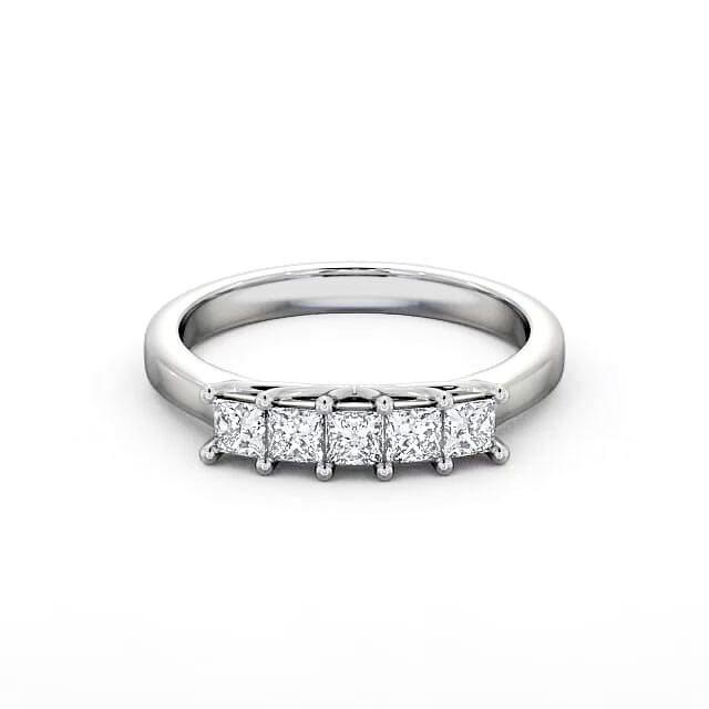 Five Stone Princess Diamond Ring 9K White Gold - Marietta FV13_WG_HAND