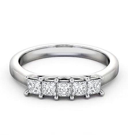 Five Stone Princess Diamond Elegant Style Ring Palladium FV13_WG_THUMB1