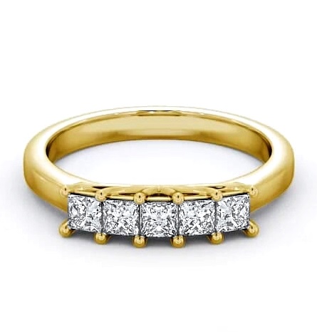 Five Stone Princess Diamond Elegant Style Ring 9K Yellow Gold FV13_YG_THUMB1