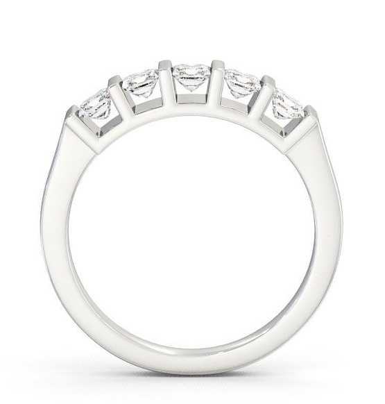 Five Stone Princess Diamond Tension Set Ring 18K White Gold FV14_WG_THUMB1 