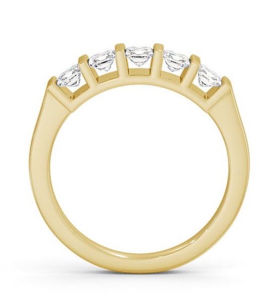 Five Stone Princess Diamond Tension Set Ring 18K Yellow Gold FV14_YG_THUMB1 